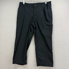 Eddie Bauer Pants Women Size 10 Black Cargo Capri Crop Outdoor Trail WR Tech Shorts & Capri (Outdoor) price