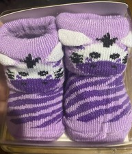 New In Box Baby Booties Purple Or Yellow 0-6months Sold Individually Baby Booties price