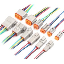 Assembled Deutsch DT 2,3,4,6,8,12 Pin,12, 14, 16 & 18 AWG  waterproof connector Connector price