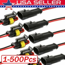2Pin Way Car Waterproof Male Female Electrical Connector Plug Wire Kit Set Lot Connector price