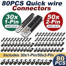 80PCS Plug-In Quick Wire Connector Kit 1-Pin 2-Pin Reusable Clamp Terminal Block Connector price