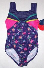 Danskin Leotard Bodysuit Purple Geometric Shimmer Rhinestones New Nwt Girl M 7 8 Girls' Bodysuit price
