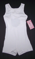 Natalie Theatricals Biketard Unitard Leotard Bike Shorts Bodysuit White New Girl Girls' Bodysuit price