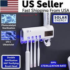 UV Light Sterilizer Toothbrush Holder Cleaner & Automatic Toothpaste Dispenser Toothbrush Holder price