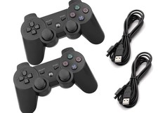 2x Black Wireless Bluetooth Video Game Controller Pad For Sony PS3 Playstation 3 PlayStation 2 - 3 Games price