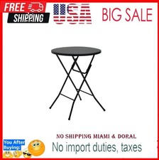 High Top Folding Bistro Table Cafe Round Outdoor Patio Cocktail Party Porch Side Cafe & Canteen Table Set price