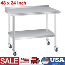 48" x 24" Stainless Steel Kitchen Work Table Commercial Kitchen Restaurant Table Cafe & Canteen Table Set price