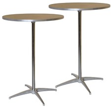Wood Round Bistro Table 30in Adjustable Height Restaurant Cocktail Event 2 Pack Cafe & Canteen Table Set price
