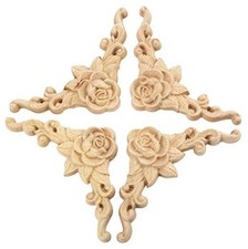 Rose Carved Appliques Onlays Crafts Addition - 4.72x4.72 in - 4-Pack Bedroom Set price