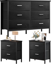 Bedroom Sets Nightstand Set 3 Piece Black with 6 Fabric Drawers Modern Bedroom Set price