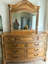 5-Piece Brown Wood  Bed Frame Dresser Mirror Nightstand Chest. Mattress not incl Bedroom Set price