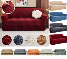 1/2/3/4 Seater Ruffled Sofa Cover Stretch Full Couch Protector Easy Fit Washable Sofa & Couch Cover price