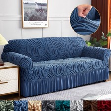 Elastic Jacquard Sofa Cover w/ Skirt 1/2/3/4 Seater Stylish Sofa Couch Slipcover Sofa & Couch Cover price