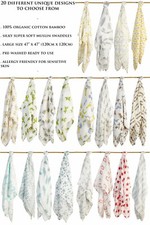 Baby Swaddle Blanket Organic Cotton Bamboo Muslin Infant Soft Adam Elsa Boy Girl Baby Swaddle price