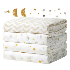 *NEW* Momcozy Muslin Swaddle Blankets, 4 Pack Baby Swaddle price