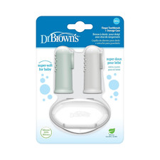Silicone Finger Toothbrush for Baby with Travel-Storage Case, 3M+, Gray and Ligh Baby Toothbrush Case price
