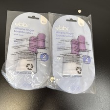 2 Pk Ubbi Baby Silicone Finger Toothbrush with Storage Case Food-Grade Platinum Baby Toothbrush Case price