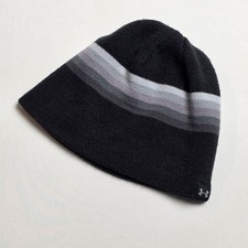 Under Armour Hat Youth One Size Black Acrylic Beanie Cap Knitted Stretch Outdoor Kids' Beanie price