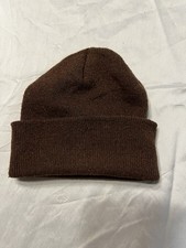 Brown Knit Beanie Hat One Size Child’s Solid Pattern Casual Winter Fall Season Kids' Beanie price