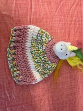 Girls Pink Multicolor crochet Beanie Hat Unicorn Theme Pom-Pom One Size Kids' Beanie price