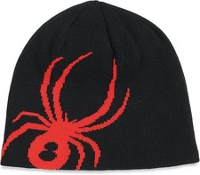 Spyder Youth Reversable Beanie Winter Hat Black/Volcano One Size Youth Kids NWT! Kids' Beanie price