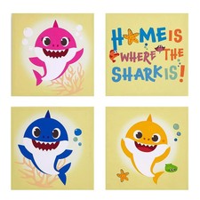 Idea Nuova Baby Shark Canvas Art 4 Panels Nursery Playroom NIB Baby & Kids' Room Set price