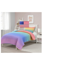 Lush Decor Rainbow Ombre Quilt Rainbow/Turquoise 2Pc Set Twin/Twinxl 16T007653 Baby & Kids' Room Set price