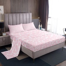 Feelyou Pink Leopard Sheet Set for Kids Boys Girls Animal Full, White Baby & Kids' Room Set price