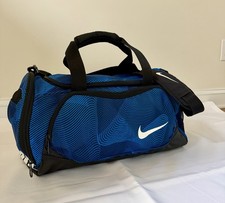 Nike Medium Duffel Gym Bag Blue Black Sports Travel Adjustable Strap Unisex Sports Bag price