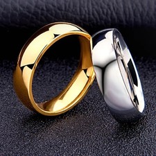 Men's Women's Silver High Polished Dome Titanium Rings Wedding Band Comfort Fit. Men's Ring price