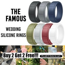 Medical Grade Silicone Wedding Ring Men's Flex Fit Sport Rubber Band 8-13# Size Men's Ring price