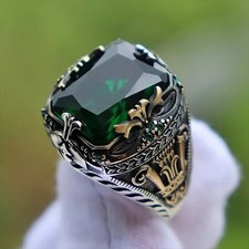 Sterling Silver Handmade Jewelry Black Men's Ring All Size Fashion Ring 2025 Men's Ring price