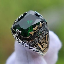 Sterling Silver Handmade Jewelry Black Men's Ring All Size Fashion Ring 2025 Men's Ring price