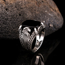 Solid-925 Sterling Silver Gemstone Natural Black Onyx Unique premium Men's Ring Men's Ring price