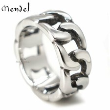 MENDEL Mens Biker Miami Cuban link Ring Band for Men Stainless Steel Size 7-15 Men's Ring price