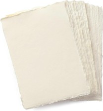 Handmade A4 Cream Mixed Media Paper with Deckle Edge - 8.25x11.7-150 GSM - 50... Drawing Paper price