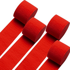 Pack of Red Crepe Paper Streamers 4 Rolls 328Ft, Red Crepe Paper for Birthday Pa Crepe Paper price