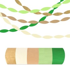 5 Rolls Green & Gold Crepe Streamers, Crepe Craft for Wedding Baby Shower Bri... Crepe Paper price