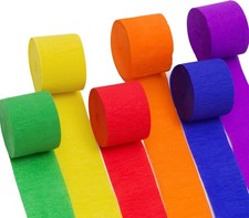 6 Rolls 492ft Rainbow Crepe Paper Streamers 6 Colors Crepe Paper price