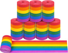 8 Rolls Crepe Paper Streamers, Rainbow Streamers Party Decorations for Birthday Crepe Paper price