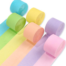 Crepe Paper Streamers 6 Rolls 492Ft, Pack of Party Streamers in 6 Pastel Colors Crepe Paper price