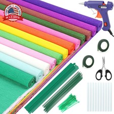 176 Pcs Crepe Paper Roll Set, 12-Color 16.5×98 Inches Heavy Crepe Paper with Glu Crepe Paper price