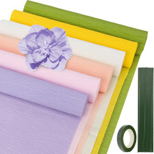 27 PCS Crepe Paper Roll Kit - 6 Rolls Crepe Paper Sheets with Floral Tape and 20 Crepe Paper price