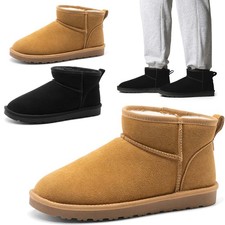 Men's House Slippers Suede Classic FUZZY Boot Outdoor  Snow Boots Winter Shoes Boots (Outdoor) price