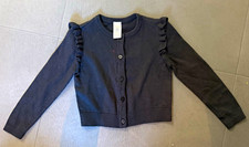 Carter's Girls Navy Knit Cardigan Sweater Ruffle Button Front 2T Long Sleeve Girls' Cardigan price