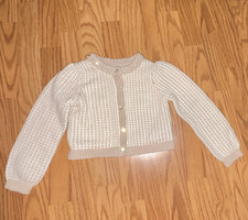 Tahari Girls Houndstooth Knit Button Cardigan Sweater Beige/Ivory 5-6Y Girls' Cardigan price
