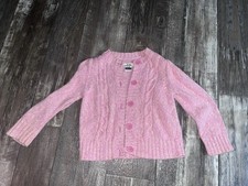 Girls Pink Cable-Knit Cotton Button Cardigan Sweater V-Neck Girls' Cardigan price