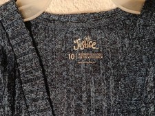 Justice - Girls Navy Blue Ribbed Waterfall Cardigan | Size 10 Years | Jolie New Girls' Cardigan price