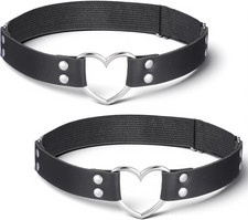 2Pcs Adjustable Heart Garter, Thigh Garter Belt PU Leather Heart Garters Belt... Garter Belt price