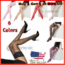 Lady's Lace Top Stay Up Stockings Thigh-High Sheer Pantyhose Stockings For Women Garter Belt price